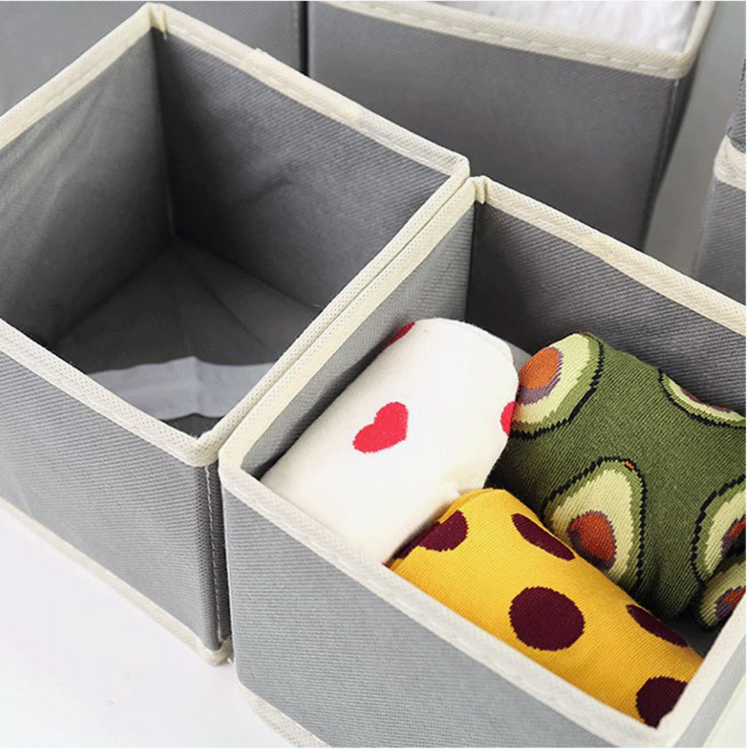 Set of 6 Drawer Organiser Boxes Collapsible Fabric Storage Bins Compartments