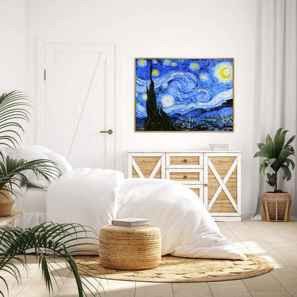 Starry Night Painting by Van Gogh Print Canvas Wall Art - 60cm x 40cm