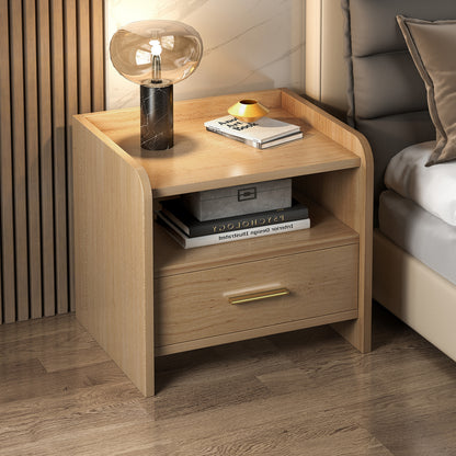 Serene Bedside Table Nightstand with Drawer (Oak)