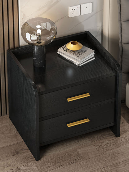 Serene 2-Drawer Bedside Table Nightstand (Black)