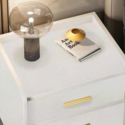 Serene 2-Drawer Bedside Table Nightstand (White)