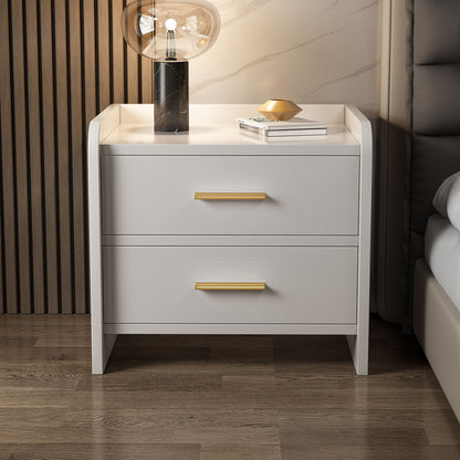 Serene 2-Drawer Bedside Table Nightstand (White)