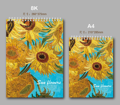 Large 8K Premium Sketch Book Art Drawing Painting Sketching Notebook (Sunflower)