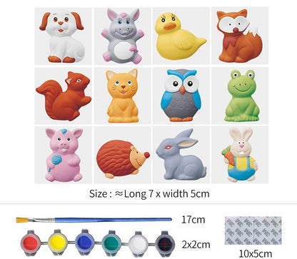 Plaster Painting Set Paint Your Own Figurines Arts and Crafts DIY Toy Kit (Animals)