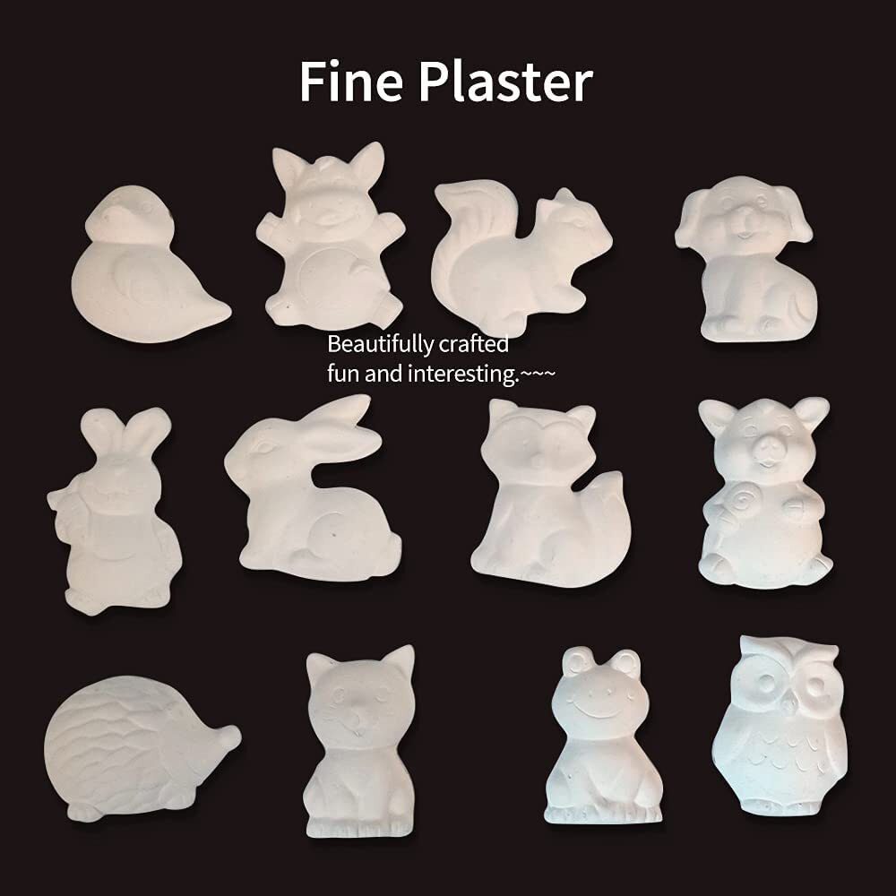 Plaster Painting Set Paint Your Own Figurines Arts and Crafts DIY Toy Kit (Animals)