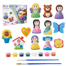 Large Plaster Painting Set Paint Your Own Figurines Arts and Crafts DIY Toy Kit (Princess)