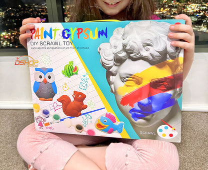 Large Plaster Painting Set Paint Your Own Figurines Arts and Crafts DIY Toy Kit (Princess)