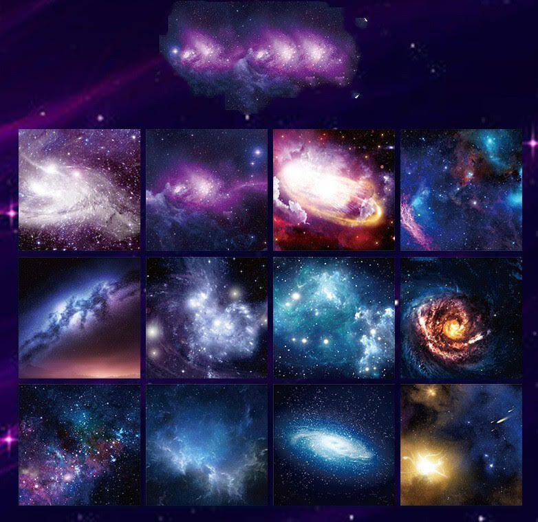 50 PCS Starry Night Double-Sided Galaxy Print Origami Paper Arts Crafts Set