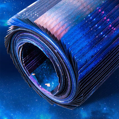 50 PCS Starry Night Double-Sided Galaxy Print Origami Paper Arts Crafts Set