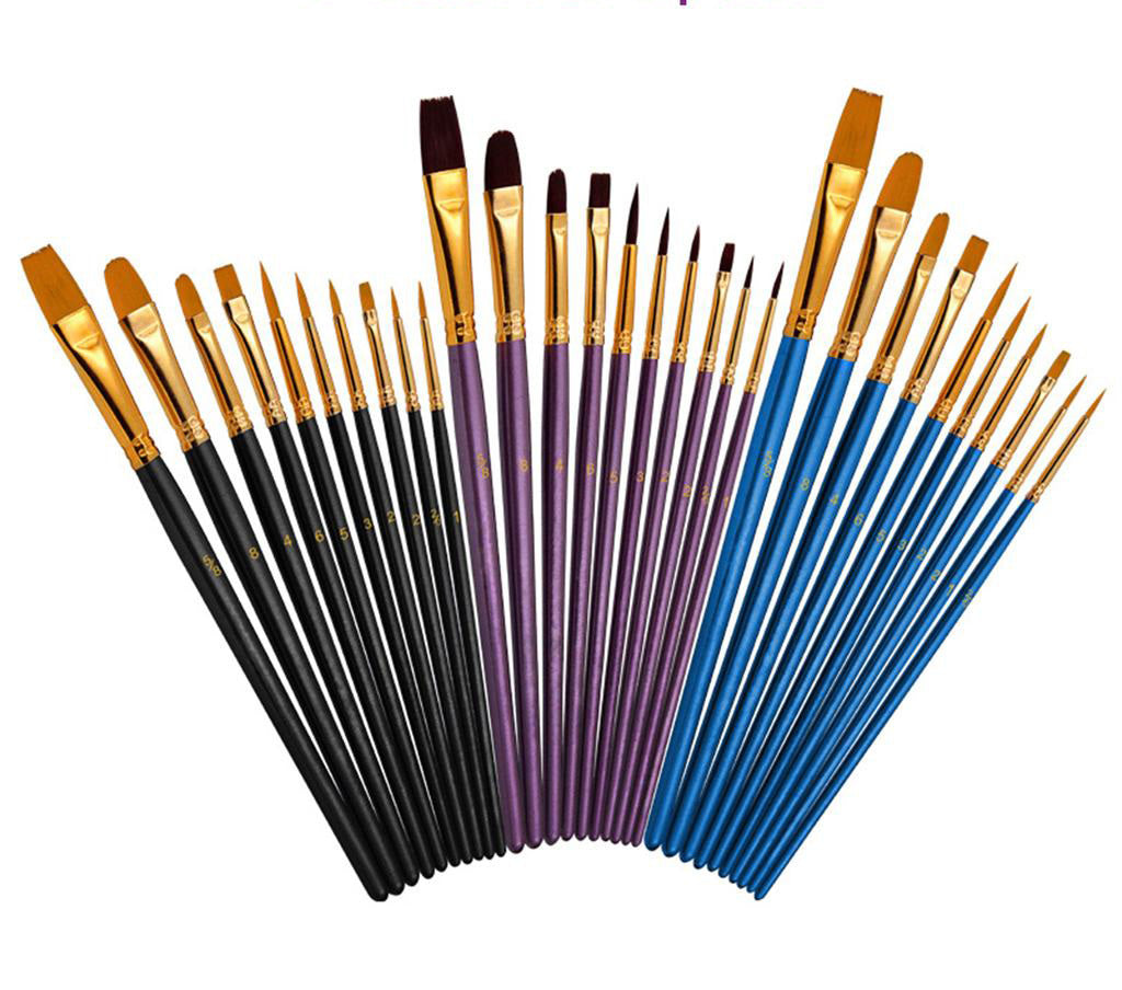 10PCS Paint Brush Set Artist Paintbrushes Kit (Blue)