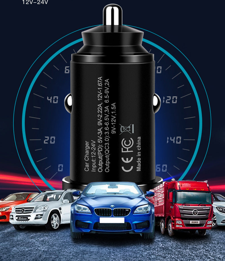 36W Quick Charge Fast USB C Charger PD & QC 3.0 Dual Port Car Adapter