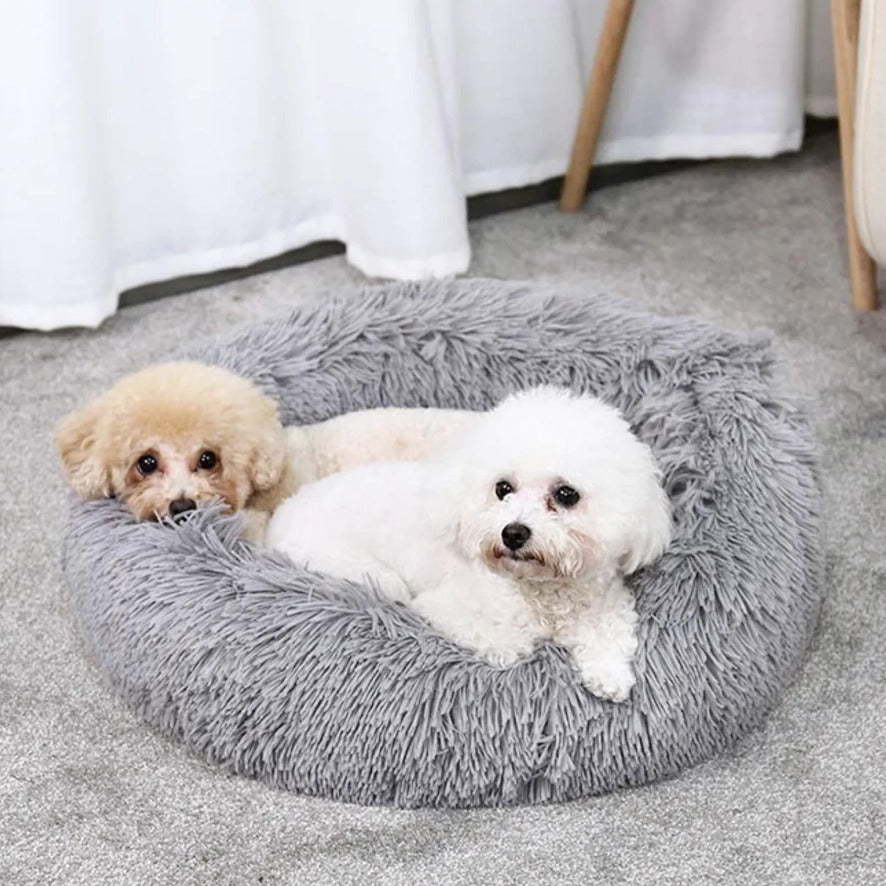 Cozy Plush Soft Fluffy Pet Bed Dog Cat Bed (Light Grey, 40cm)