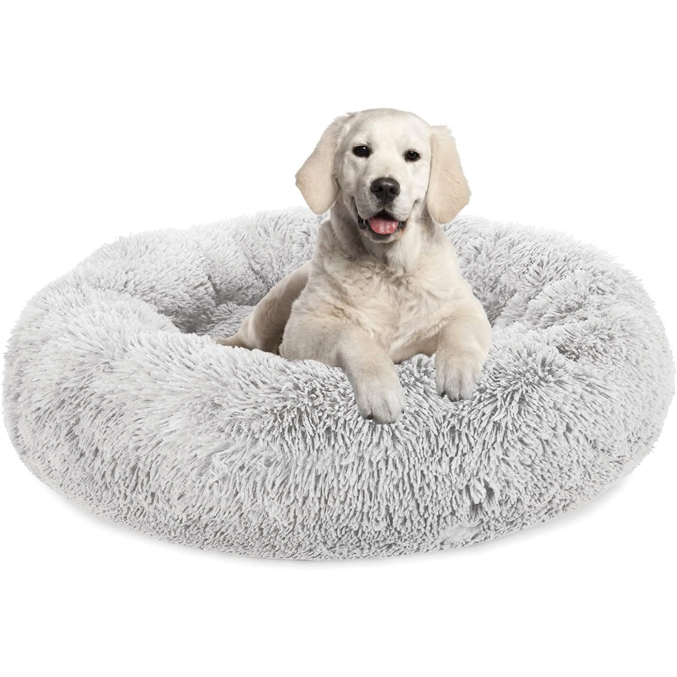 Cozy Plush Soft Fluffy Pet Bed Dog Cat Bed (Light Grey, 50cm)