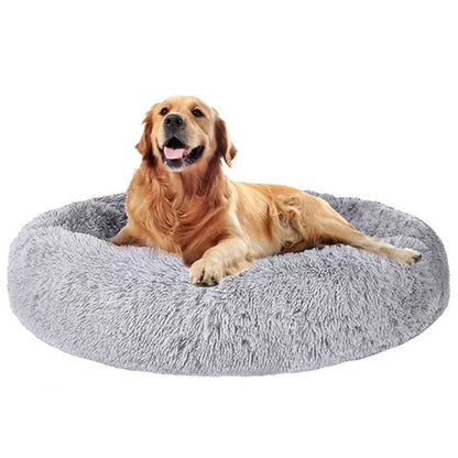 Cozy Plush Soft Fluffy Pet Bed Dog Cat Bed (Light Grey, 60cm)