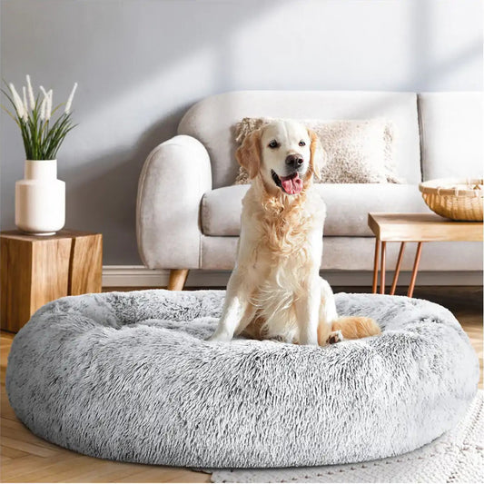 Cozy Plush Soft Fluffy Pet Bed Dog Cat Bed (Light Grey, 70cm)