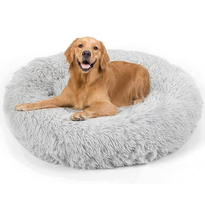 Cozy Plush Soft Fluffy Pet Bed Dog Cat Bed (Light Grey, 70cm)