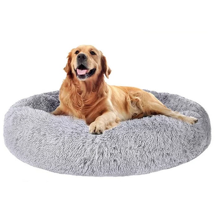 Cozy Plush Soft Fluffy Pet Bed Dog Cat Bed (Light Grey, 70cm)