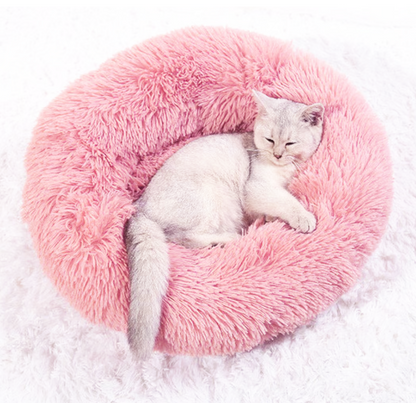 Cozy Plush Soft Fluffy Pet Bed Dog Cat Bed (Pink, 40cm)