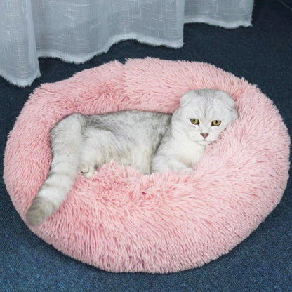 Cozy Plush Soft Fluffy Pet Bed Dog Cat Bed (Pink, 40cm)