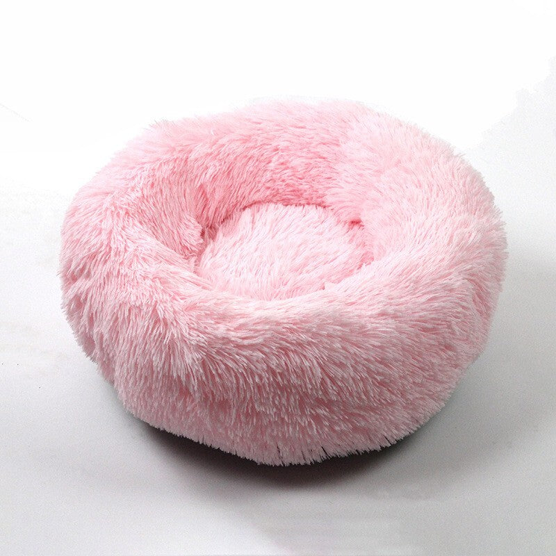 Cozy Plush Soft Fluffy Pet Bed Dog Cat Bed (Pink, 40cm)