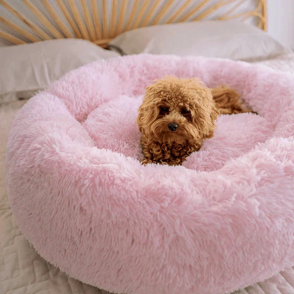 Cozy Plush Soft Fluffy Pet Bed Dog Cat Bed (Pink, 40cm)