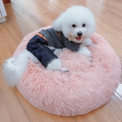 Cozy Plush Soft Fluffy Pet Bed Dog Cat Bed (Pink, 40cm)