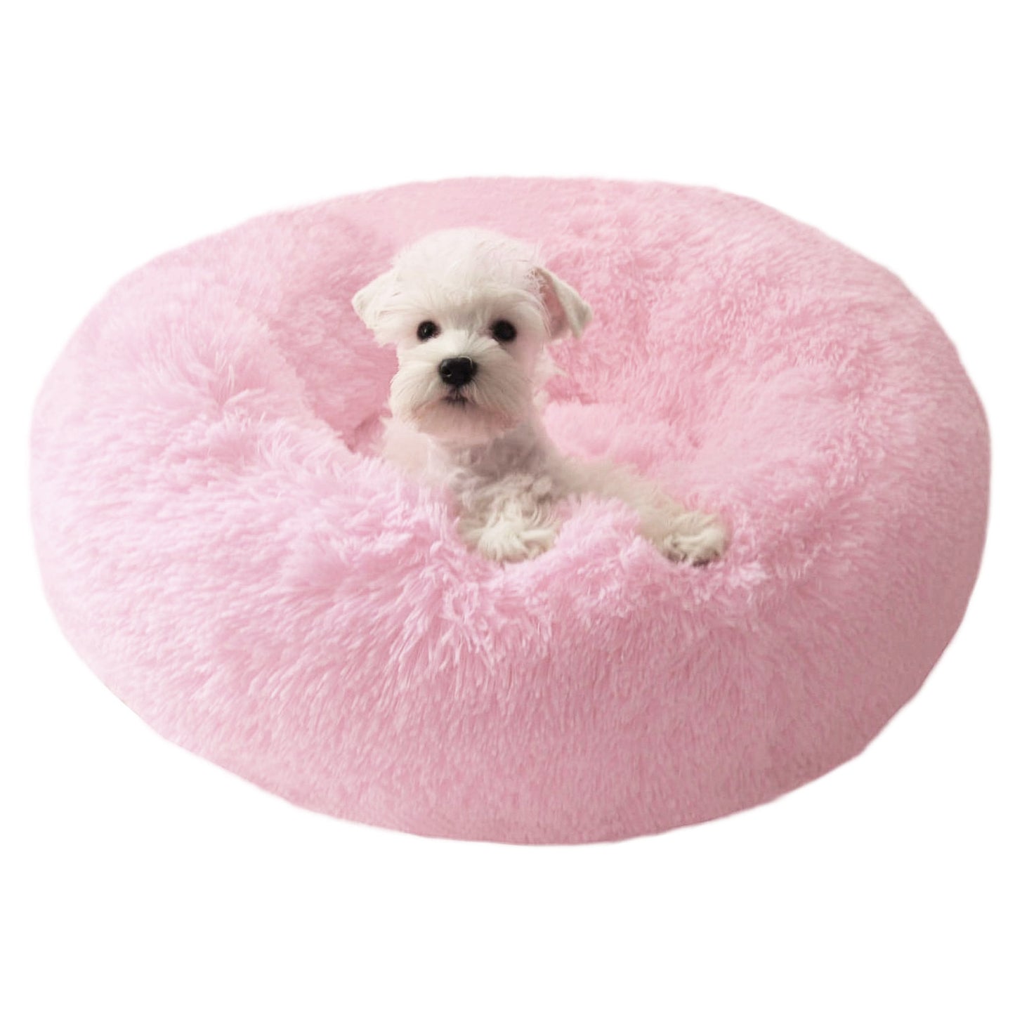 Cozy Plush Soft Fluffy Pet Bed Dog Cat Bed (Pink, 50cm)