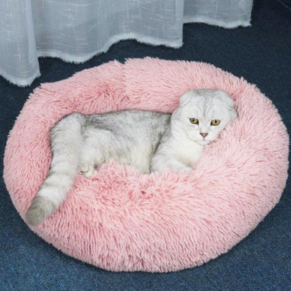 Cozy Plush Soft Fluffy Pet Bed Dog Cat Bed (Pink, 60cm)