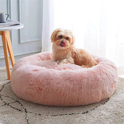 Cozy Plush Soft Fluffy Pet Bed Dog Cat Bed (Pink, 60cm)