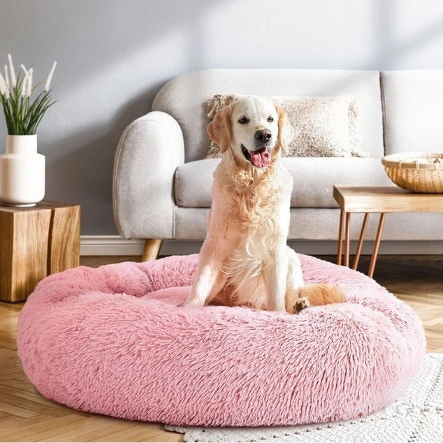 Cozy Plush Soft Fluffy Pet Bed Dog Cat Bed (Pink, 60cm)