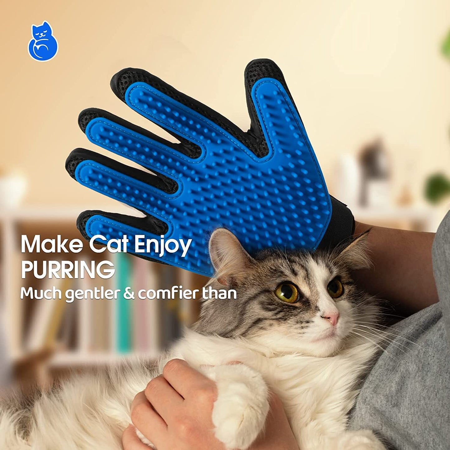 Magic Pet Grooming Glove Gentle Deshedding Cat Dog Hair Remover Brush