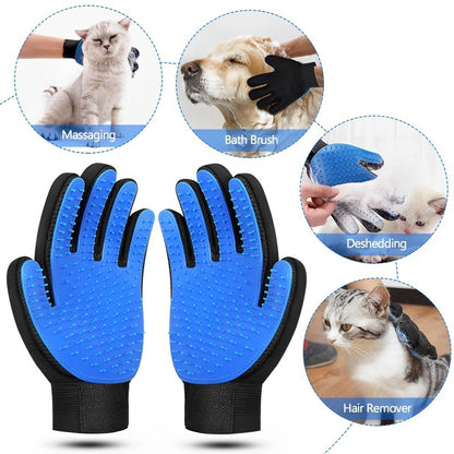 Magic Pet Grooming Glove Gentle Deshedding Cat Dog Hair Remover Brush