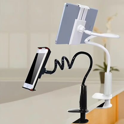 100cm Universal 360 Flexi Clip Tablet Phone Holder Bed Desk Mount iPad Kindle Mobile Lazy Stand - White