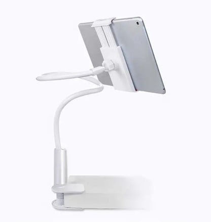 100cm Universal 360 Flexi Clip Tablet Phone Holder Bed Desk Mount iPad Kindle Mobile Lazy Stand - White