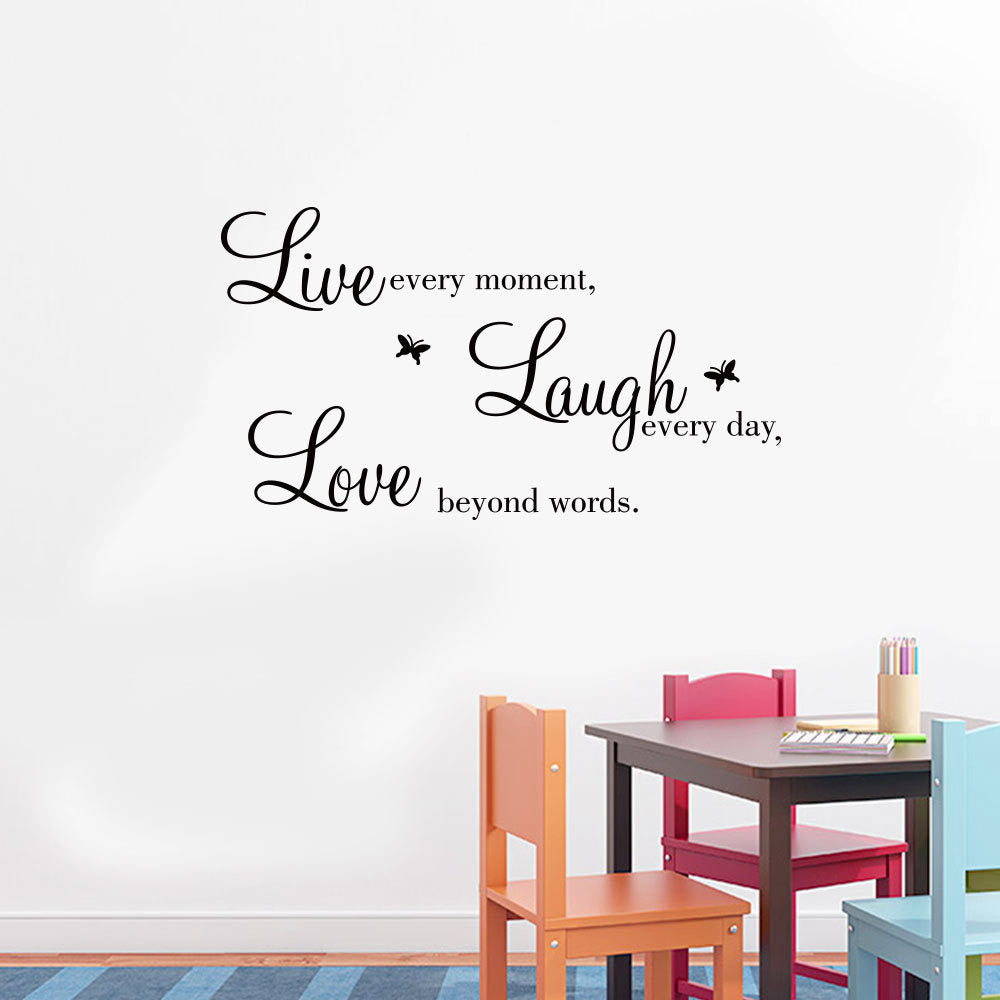 Live Laugh Love Wall Stickers Decoration Inspiration Quotes Vinyl Decal DIY Decor Mural Art