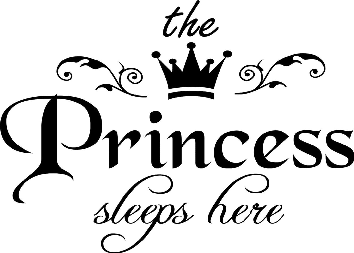 "The Princess Sleeps Here" Wall Stickers Girls Bedroom Decoration Vinyl Decal DIY Decor Mural Art