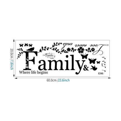 Family Wall Stickers Decoration Inspiration Quotes Vinyl Decal DIY Decor Mural Art