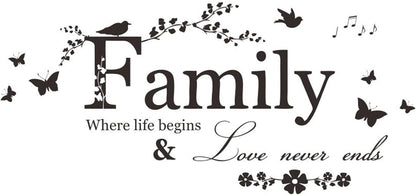 Family Wall Stickers Decoration Inspiration Quotes Vinyl Decal DIY Decor Mural Art