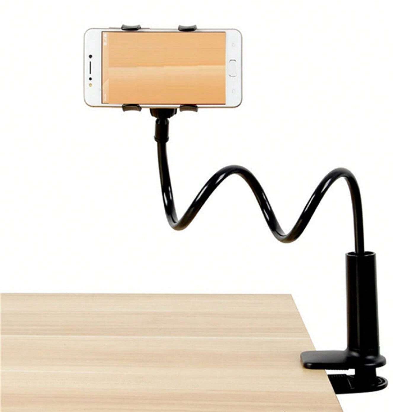 Universal 360 Flexi Clip Mobile Phone Holder Bed Desk Mount Lazy Stand - Black