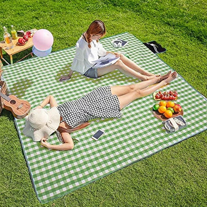 Large Foldable Waterproof Outdoor Picnic Rug Blanket Camping Beach Play Mat (2m x 1.5m, Green)