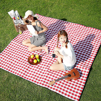 XL Large Foldable Waterproof Outdoor Picnic Rug Blanket Camping Beach Play Mat (2m x 2m, Red)