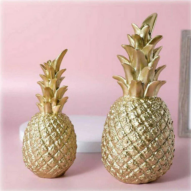 Luxury Gold Pineapple Sculpture Desktop Ornament Decor