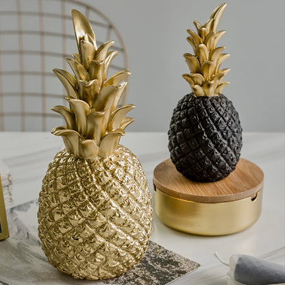 Luxury Gold Pineapple Sculpture Desktop Ornament Decor