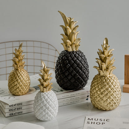 Luxury Gold Pineapple Sculpture Desktop Ornament Decor