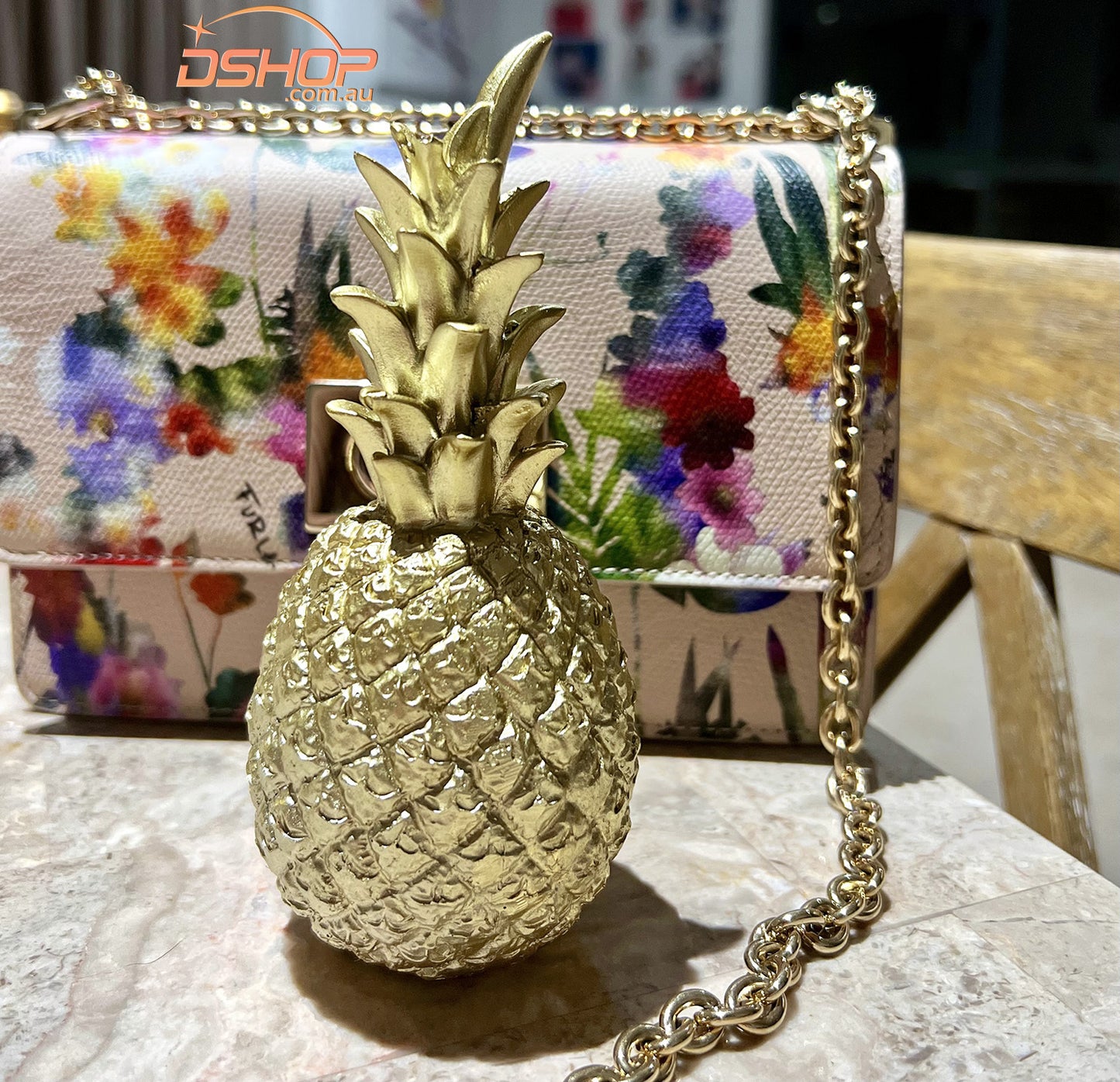 Luxury Gold Pineapple Sculpture Desktop Ornament Decor