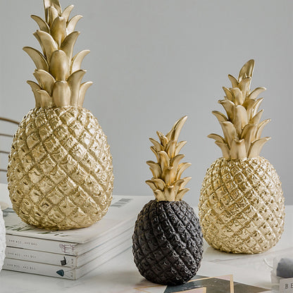 Luxury Gold Pineapple Sculpture Desktop Ornament Decor