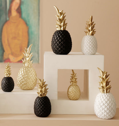 Luxury Gold Pineapple Sculpture Desktop Ornament Decor