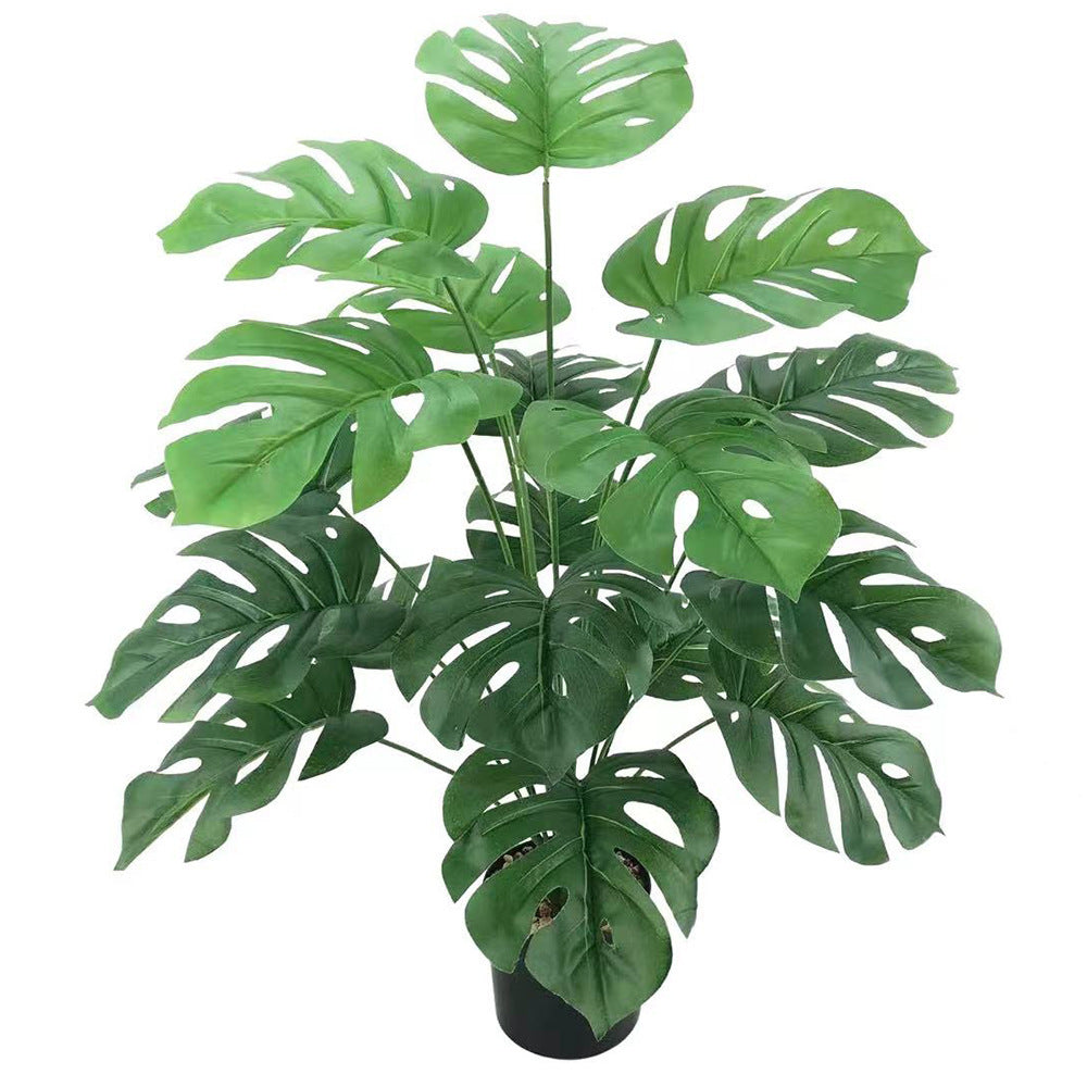 Pack of Two 18-Leaf Real Touch Artificial Monstera Plants Philodendron Trees In Pots