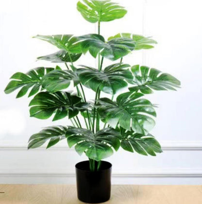 Pack of Two 18-Leaf Real Touch Artificial Monstera Plants Philodendron Trees In Pots