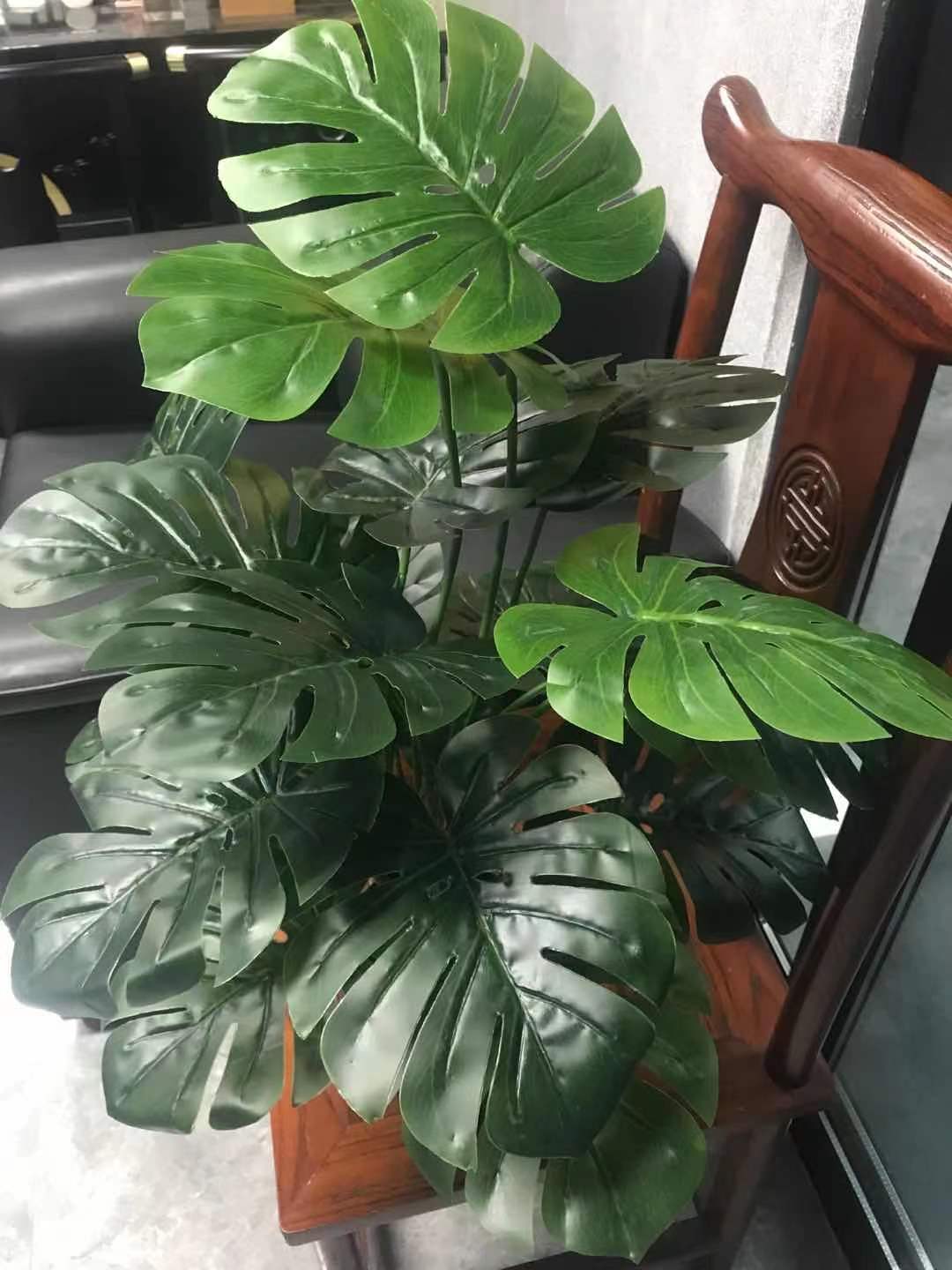 Pack of Two 18-Leaf Real Touch Artificial Monstera Plants Philodendron Trees In Pots